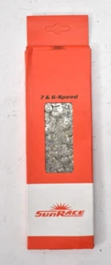 Sunrace CNM54 Chain 6-7 Speed 116 Links Gray CNM54.116L.YS0 Replacement - Picture 1 of 5