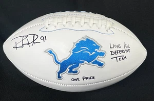 Robert Porcher Signed & Inscribed Detroit Lions Football JSA COA - Picture 1 of 7