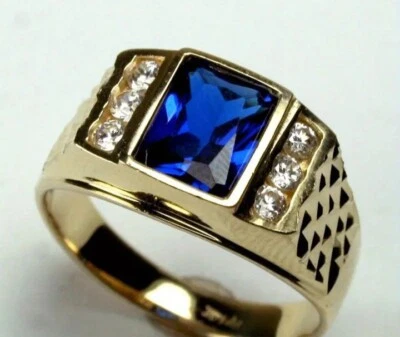 Moda Lujo Circón Azul con Anillo. Talla 7 Foto 1 de 4