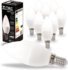 10X LAMPADINE LED 4,5W V-TAC E14 CANDELA LUCE CALDA/NATURA/FREDDA - Foto 1 di 9