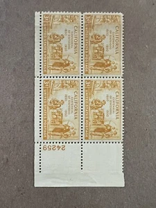 US Scott 997 - 1950 3c California Statehood Centennial Plate Block F/VF MNH OG - Picture 1 of 2