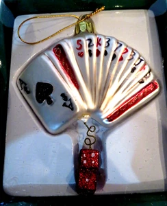 Card Party Deck of Playing Cards Christmas Tree Ornament Holiday Kurt Adler - Picture 1 of 6