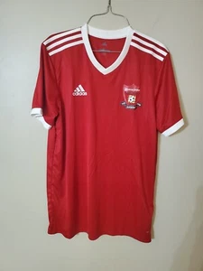 Adidas Soccer Jersey Red/White Mens Size MEDIUM covered Bridge Euharlee #2142 - Picture 1 of 6
