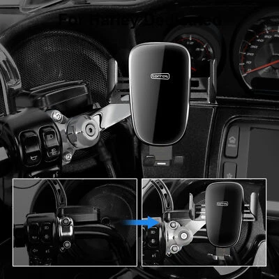 1'' Handlebar Phone Holder Electric Charger Switch Fit For Harley Touring Glide - Image 1 of 4