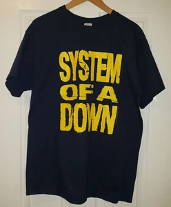 NWOT! GILDAN 2017 SYSTEM OF A DOWN MEN'S BLUE CONCERT T-SHIRT SIZE LARGE - Picture 1 of 3