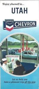 1968 CHEVRON Gas Station Road Map UTAH Salt Lake City Zion Bryce National Parks - Picture 1 of 4