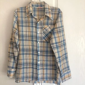 Vintage LEVIS Panatela Shirt 1970s Pointed Collar Size M Blue Button-Up Western - Picture 1 of 11