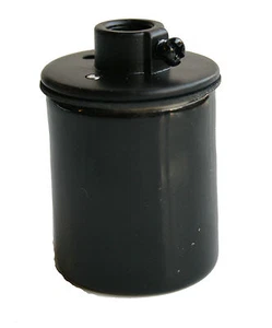 Porcelain Black Medium Base Socket w/Screw Terminals & Metal Cap 1/8 ISP - Picture 1 of 1