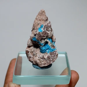 Cavansite Crystal Specimen on Sparkling Matrix • Electric Blue Cavansite Cluster - Afbeelding 1 van 13