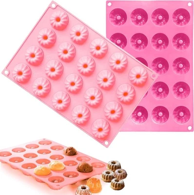 MURISE Mini Bundt Cake Pan for Baking, 20-Cavity Fluted Tube Cake Pan, Non-stick - Image 1 of 4