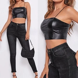 Black Vest Gothic Camisole Brand New Different Measurement Methods Female - Picture 1 of 20