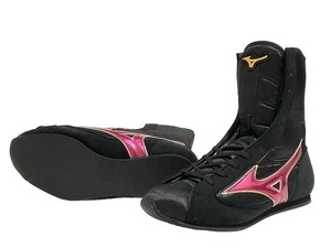 [Made to order] MIZUNO Long Boxing Shoes Black/Metal Rose/Gold Line Made in JPN - Picture 1 of 5