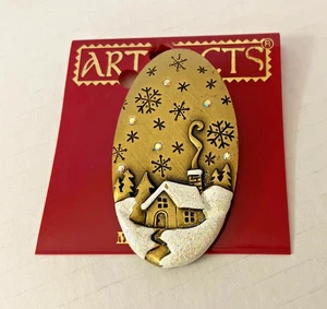 Vintage JJ Artifacts Jonette Christmas Brooch Pin MCMLXXXVI New - Picture 1 of 1