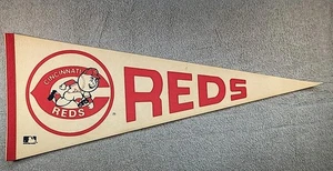 MLB Baseball, Vintage 1970's CINCINNATI REDS Pennant Pin Holes Spots Discolored - Picture 1 of 10