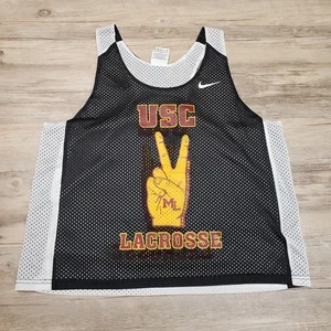 USC Trojans Lacrosse Jersey Shirt Mens Large Black White NCAA Nike Reversible - Picture 1 of 11