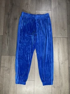Adidas Originals x Jeremy Scott Velour Cuffed Pants Blue Men’s Size Large New - Picture 1 of 12