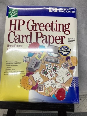 New! Hewlett Packard HP Greeting Card Paper 20 Sheets & Envelopes Factory Sealed - Image 1 of 2