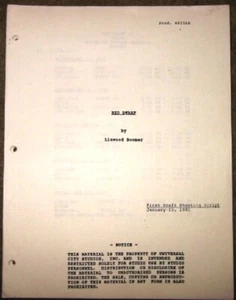 RED DWARF Script “Pilot” by Linwood Boomer First Draft Shooting Script 1991 - Picture 1 of 1