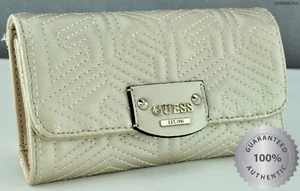 NEWEST! Luxury GUESS Ladies Wallet Purse G Cube Quilt Gold Women SLG USA - Picture 1 of 1