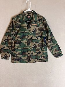 DICKIES Camouflage Camo Lightweight Button Up Jacket - Back Logo Kids Large