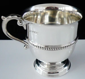 Sterling Silver Christening Cup Mug, Brook & Son, Hallmarked Sheffield 1926 - Picture 1 of 12