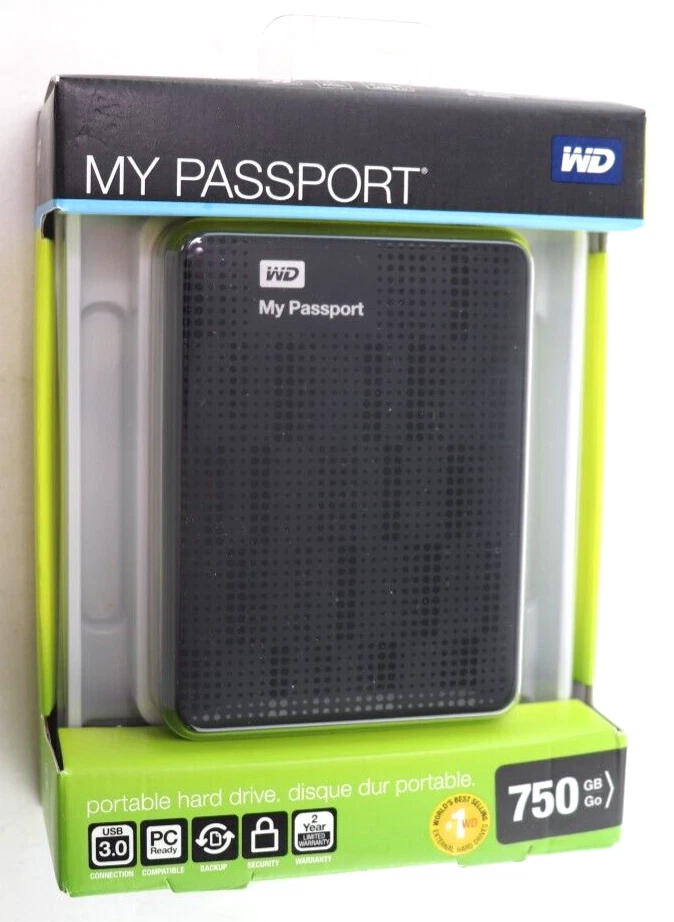 Western Digital My Passport Essential WDBBEP7500ABK Black 750GB External HDD - Image 1 of 4