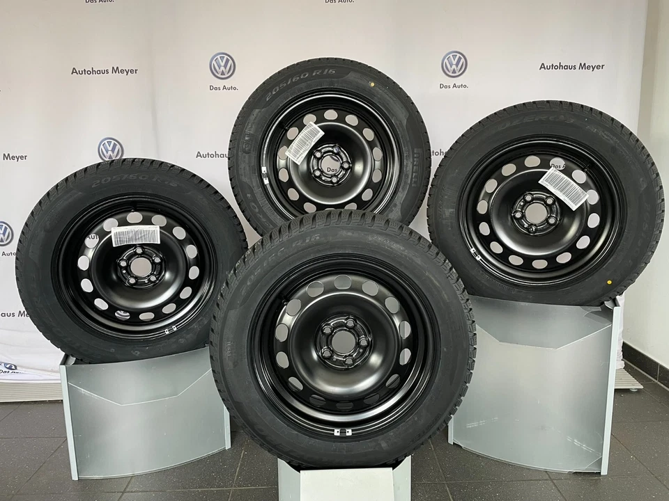 Original VW Skoda 16 Zoll Stahl Winterkomplettradsatz T-Cross Taigo Kamiq - Bild 1 von 4