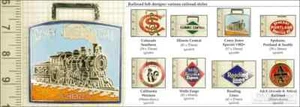 Assorted railroad-theme decorative fobs, various designs & keychain options - Picture 1 of 7