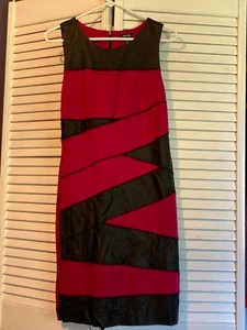 Nicole Miller Dress M pink with leather triangles - Picture 1 of 3