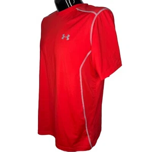 UNDER ARMOUR Shirt Mens XL Red Tee Workout HeatGear Moisture Wicking Gym UA - Picture 1 of 8