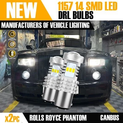 ROLLS ROYCE PHANTOM 03-17 Drl Led Bulb 1157 14 SMD Headlight Upgrade White 5000K - Image 1 of 4