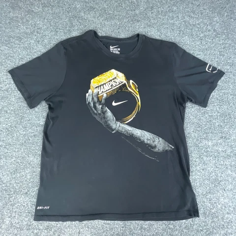 Lebron James Champion Ring Shirt Extra Large Black Dri Fit Nike NBA Cover
