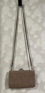 Antik Kraft Taupe Braided Crossbody Handbag Purse Clutch - Picture 1 of 11