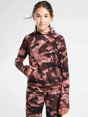 NEW Athleta Girl In Your Element 2.0 Hoodie Sweatshirts Top  Marine Black Pink - Image 1 of 4