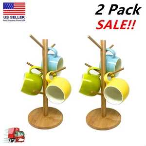 2x Kitchen Mug Tree Holder Coffee Cup Tea Drying Rack Stand Storage Organizer - Picture 1 of 8