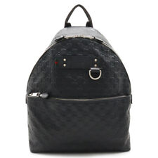 GUCCI Guccisima Rubber Backpack 268184 Daypack Leather Black Silver Hardware