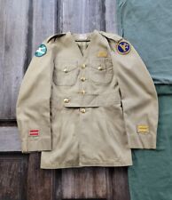FreeLand Sanforized Cotton Boy Scouts Khaki Uniform Jacket Vintage 1950s Youth S