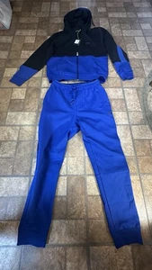 Neu mit Etikett Hugo Boss Trainingsanzug Set blau Herren Bandbesatz Hoodie Jacke Medium + Hose Small - Bild 1 von 17