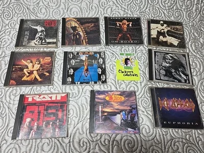10 CD 80's Hair Metal Rock Lot Van Halen - Slaughter - Def Leppard - Ratt +MORE - Image 1 of 2