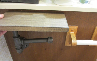 Rolo de banheiro suporte de papel adicionar inclui prateleira design ART DECO tubo madeira - Imagem 1 de 2