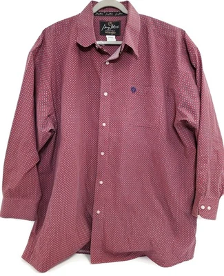 Camisa Wrangler George Strait Para Hombres 4XL Roja Perla Occidental A Presión Logo GS Manga Larga Foto 1 de 4