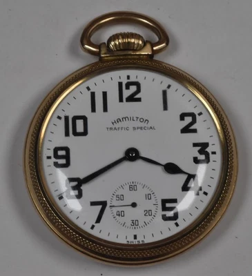Hamilton Traffic Special 10K Rolled Gold Plate Railroad Pocket Watch WORKS - Image 1 of 4