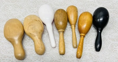 Lot Of 6 Wooden & 1 Plastic Sock Darners Menders Vintage Sewing Items - Image 1 of 2