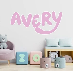 Custom Name Bluey Wall Decals - Personalized Name Wall Sticker Peel and Stick - Picture 1 of 5