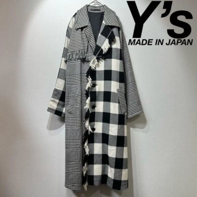 Vintage Y’s ys Yohji Yamamoto Japan 14AW Fringe Geometric Pattern Knit Gown Coat - Imagem 1 de 4