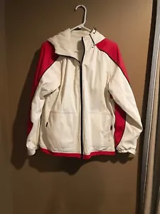 Weather Tamer Women's Medium White/Red Reversible Lightweight Rain Jacket - Picture 1 of 6