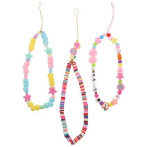  3 Pcs Imitation Pearl Mobile Phone Charm Camera Hand Strap Novel Wrist Rope - Afbeelding 1 van 12