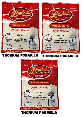 PEERLESS 2C-HG MANTLES 3 PACKS OF 4 (12 MANTLES) ORIGINAL FORMULA TYPE #21 STYLE - Image 1 of 4