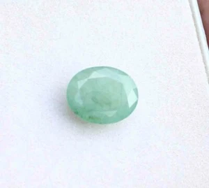 4.60 Ct Natural 10*12 Mm Oval Zambian Green Emerald Faceted Cut Loose Gemstone - Picture 1 of 2