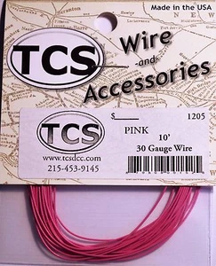 Wire 30awg 10 foot length Pink, seven strand wire outside diameter 0.026". - Picture 1 of 5